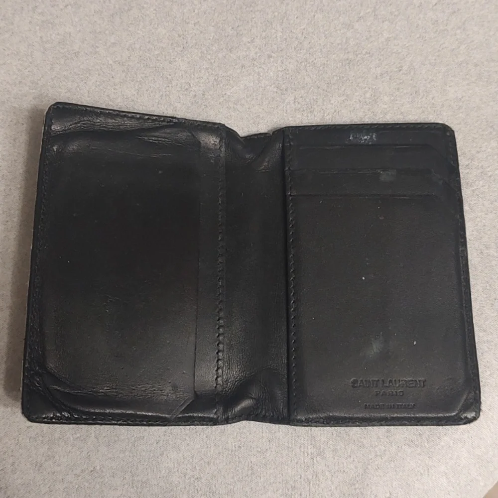 Saint Laurent Paris Crocodile Embossed Bifold Card Holder-minimalist Wallet 🖤